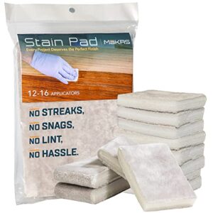 MaKRS Stain Pad: Cut-to-Size Wood Stain applicator pad for Woodworking. Microfiber Cloth Over Foam core. (2 Pads = 12-16 applicators) Streak, Snag, & Lint Free Use with Wipe on Poly, Gel Stain